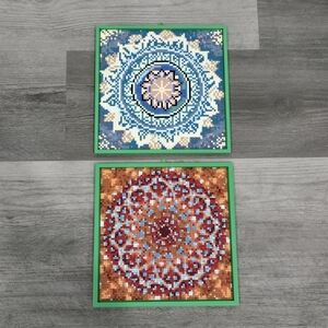 Set Of Two Diamond Art Framed Mandalas